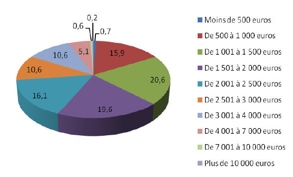 "En 2008, 37,2% des pigistes gagnent moins de 1.500€ par mois, note l'étude". De 2000 à 2008, le montant brut mensuel moyen est passé de 2.200,94€ à 2.059,25€