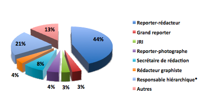 * sous cet intitulé, sont regroupés rédacteurs en chef et rédacteurs en chef adjoint, chef de service et chef de rubrique. (source Observatoire des Métiers de la Presse)